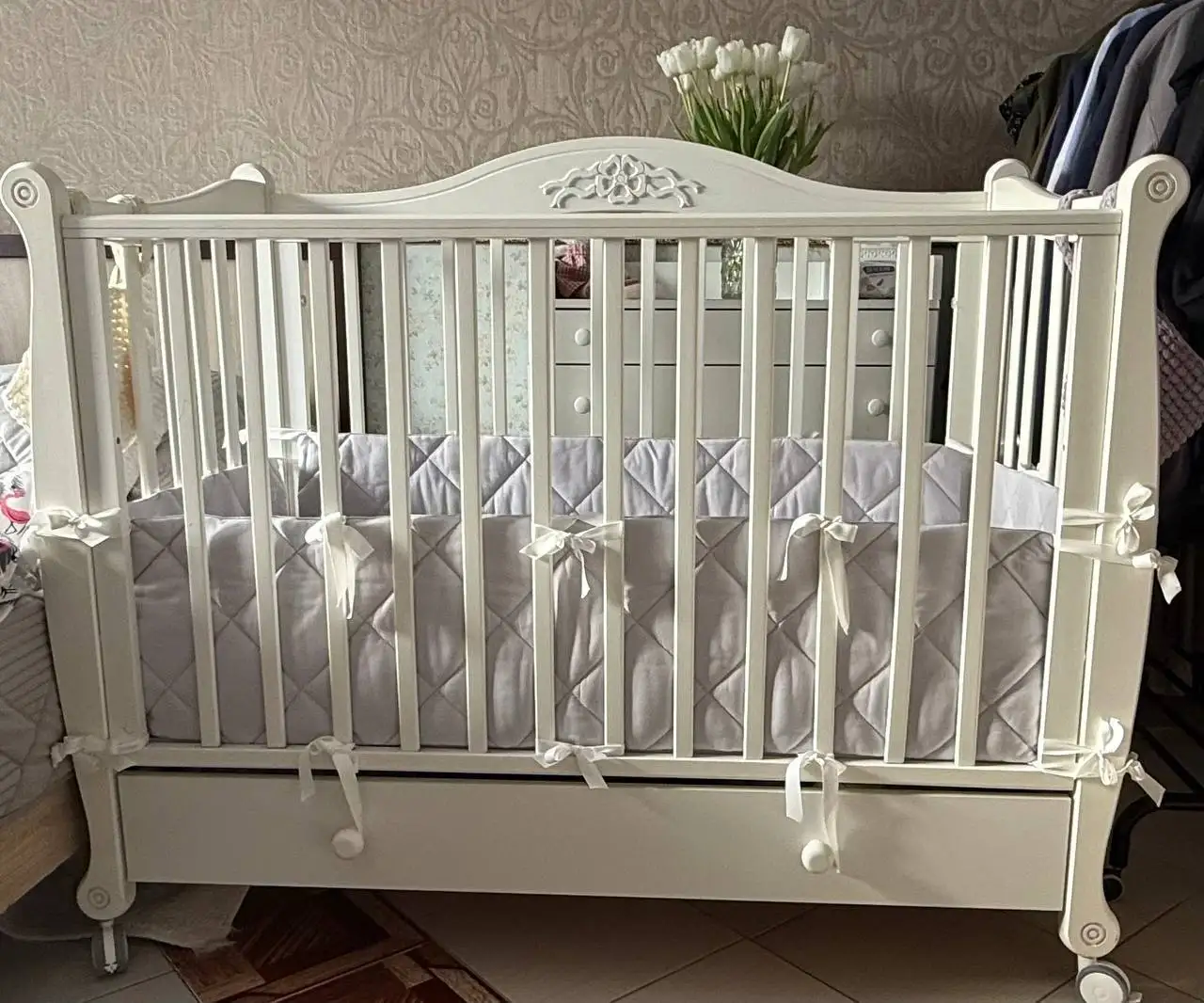 Детская кроватка Гандылян с выдвижным ящиком - Детская мебель (Товары для детей) в Балашиха