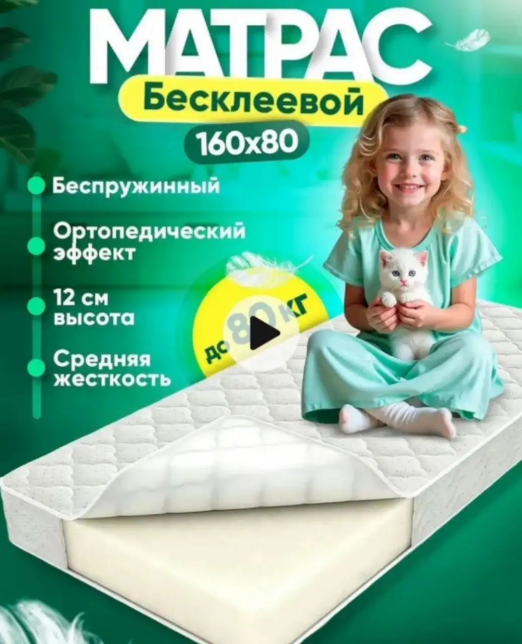 Продажа кровати с мягкой обивкой и матрасом - Барахолка в Балашиха