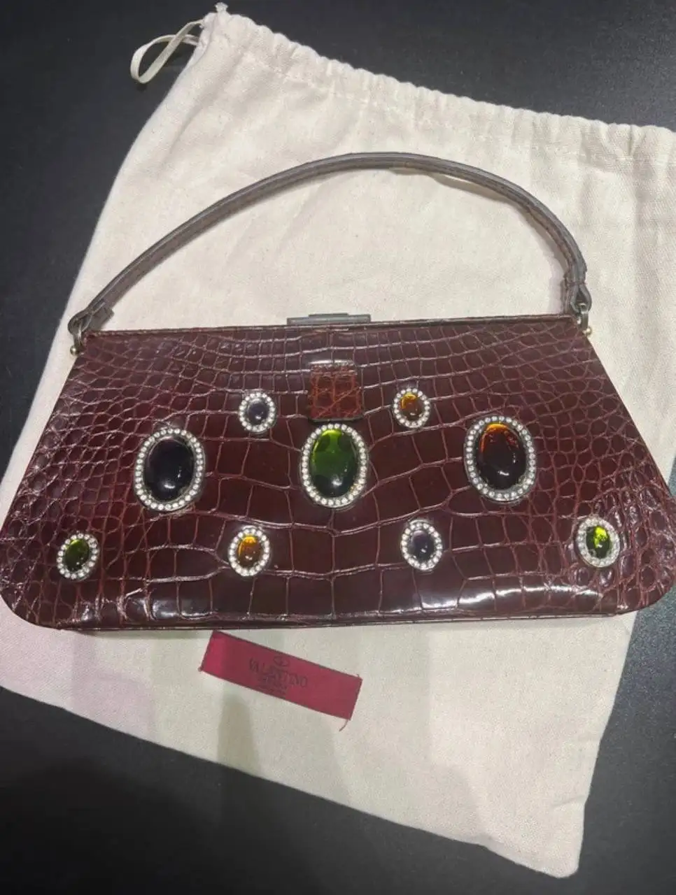 Сумочка Valentino Garavani из крокодила с камнями - Сумки (Одежда) в Балашиха