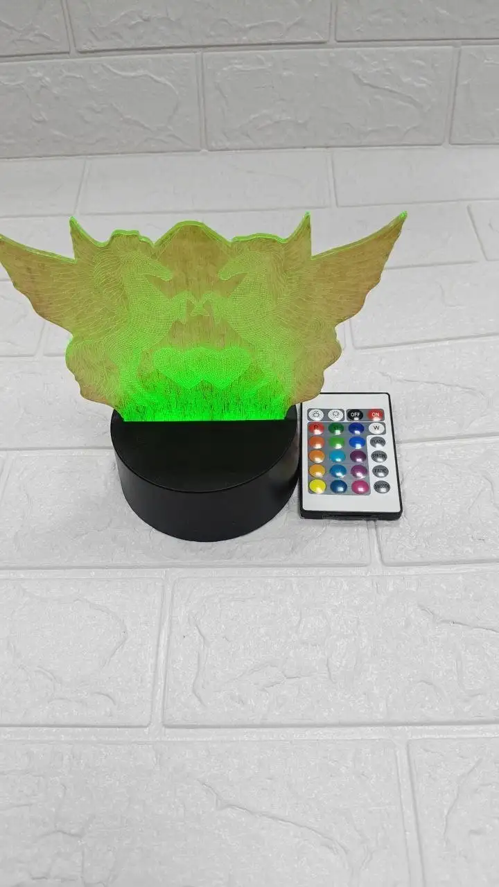 Ночник 3D Единороги настольный с ДУ пультом USB Type-C - Электроника (Барахолка) в Балашиха