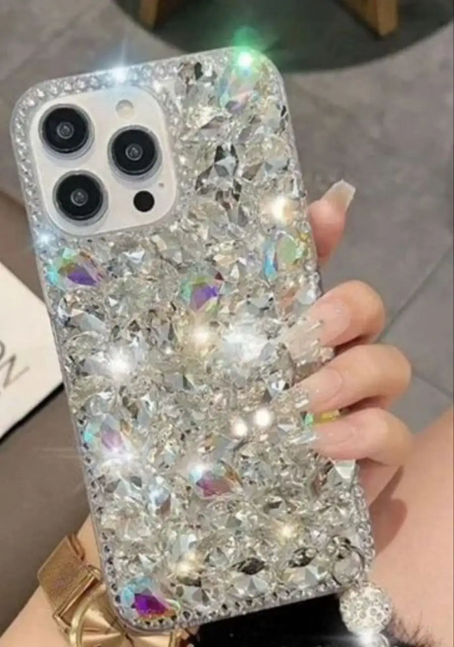 Чехол с кристаллами и подвеской для iPhone 13 Pro - Аксессуары для телефонов (Электроника) в Балашиха