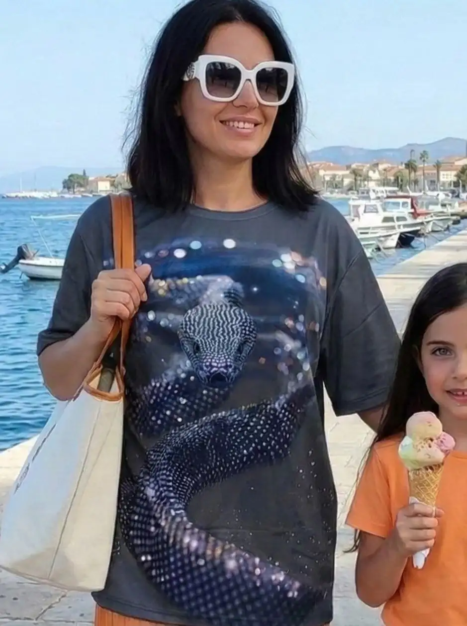 Женские футболки с 3D принтом змеи - Футболки (Одежда) в Балашиха