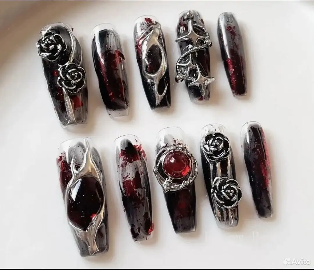 Набор накладок на ногти в готическом стиле - Накладные ногти (Красота и здоровье) в Балашиха