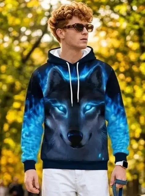 Худи с принтом волка, славянский символ 2026 - Худи в Балашиха