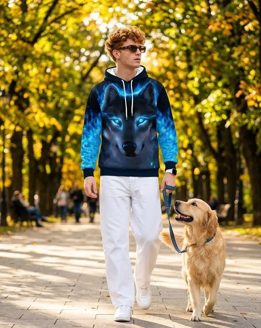 Худи с принтом волка, славянский символ 2026 - Худи (Одежда) в Балашиха