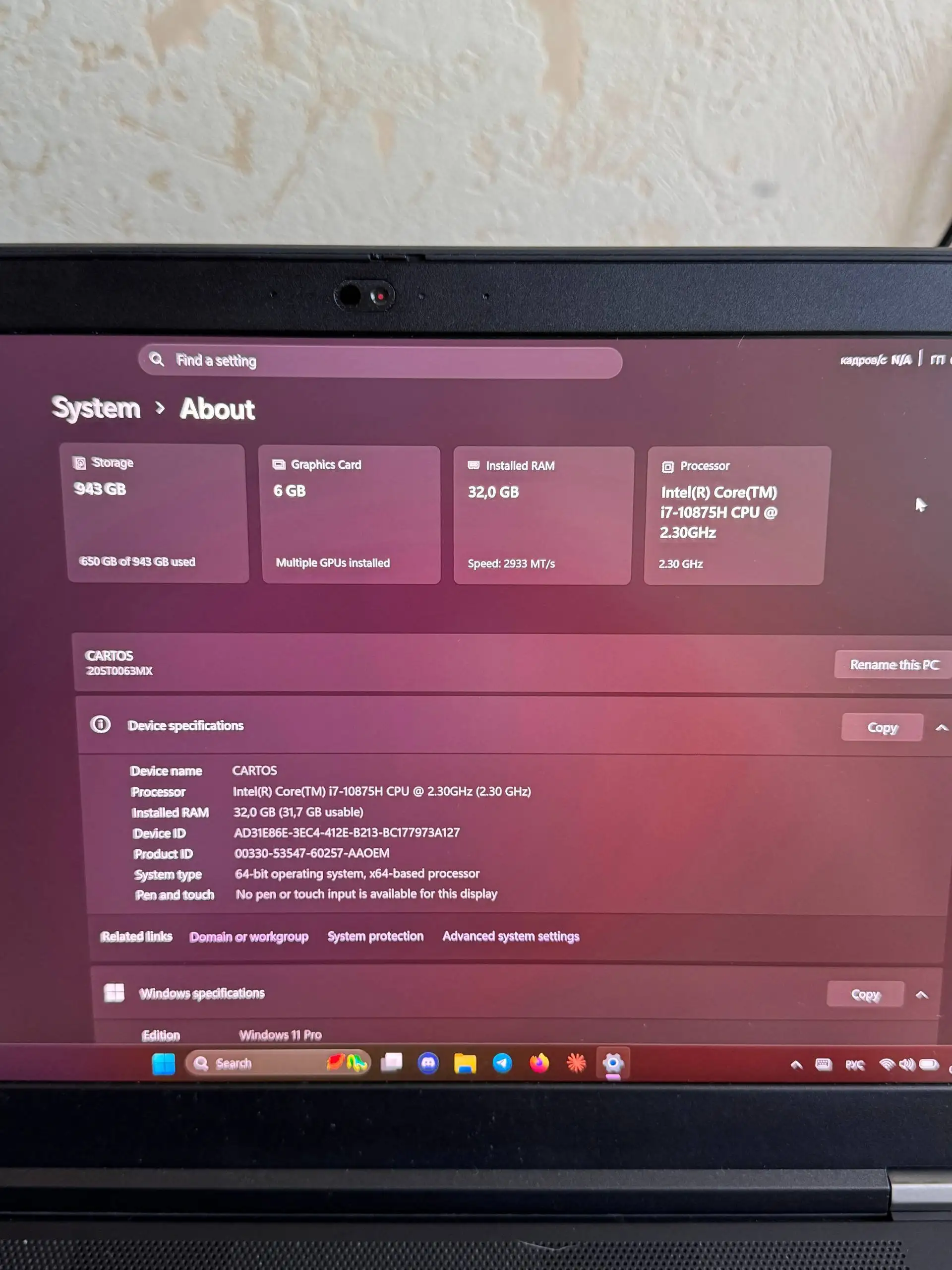 ThinkPad P15 Gen 1 i7/32GB/1TB/4K RTX3000 - Ноутбуки (Электроника) в Москва