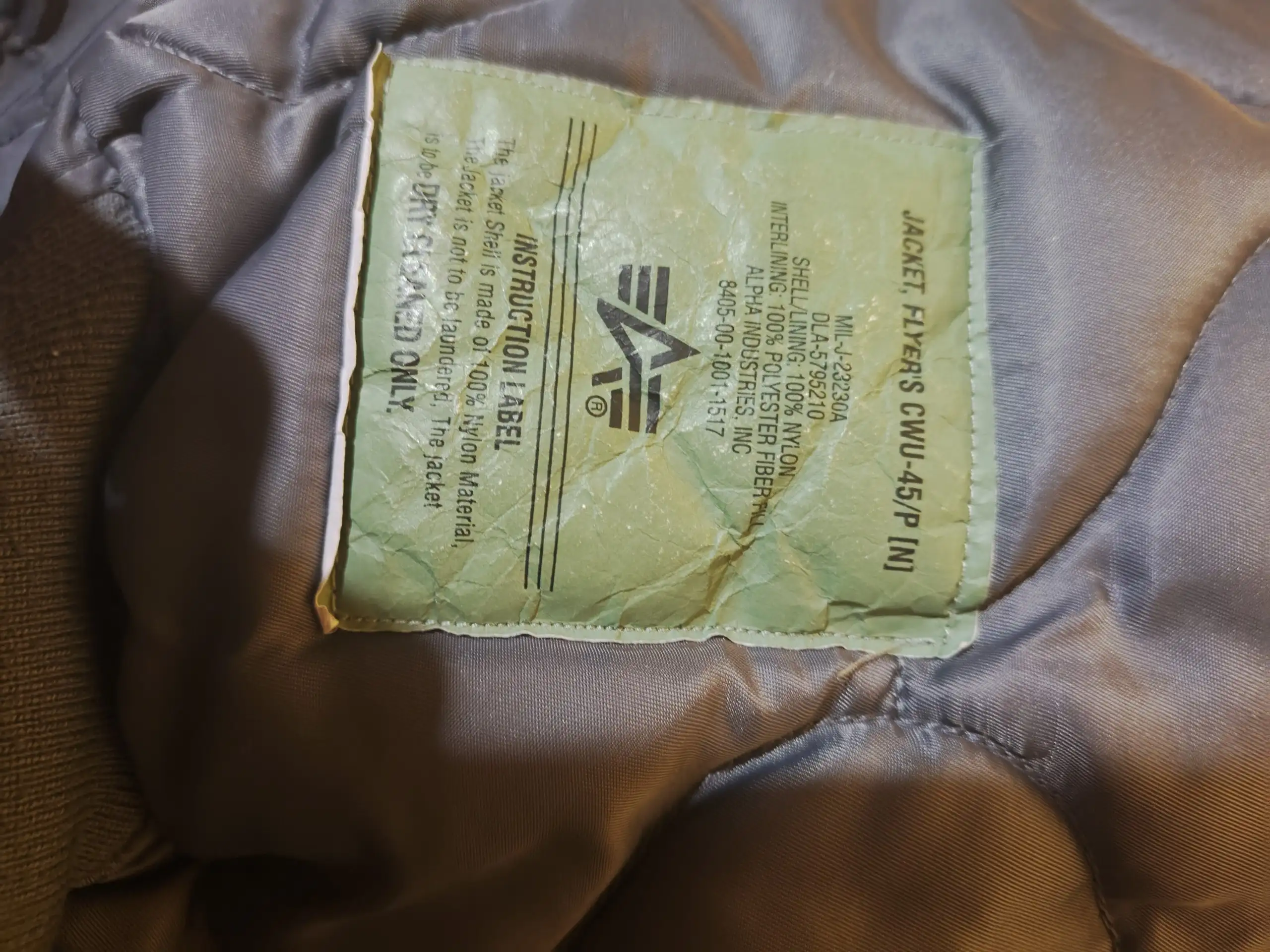 Бомбер Alpha Industries CWU 45 - Верхняя одежда (Одежда) в Балашиха