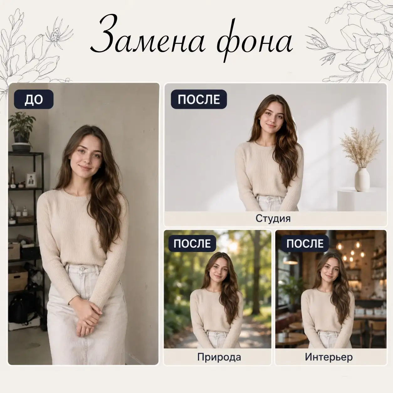 Услуги фотообработки: ретушь, удаление объектов, замена фона - Фотообработка (Услуги) в Балашиха