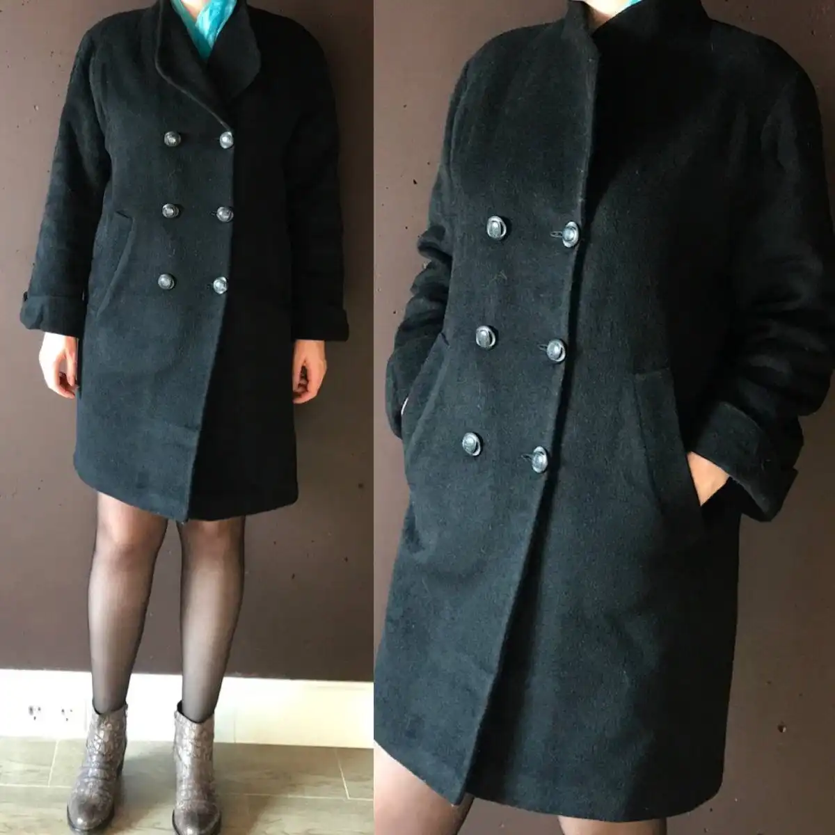 Зимнее пальто из шерсти мохер