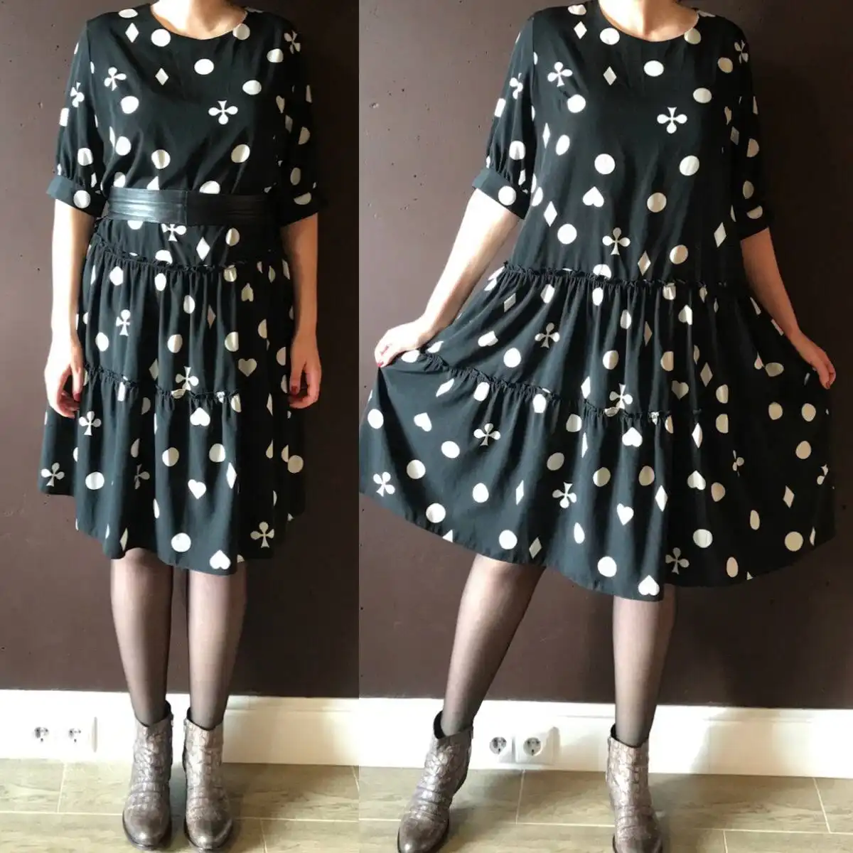 Платье свободного кроя из вискозы