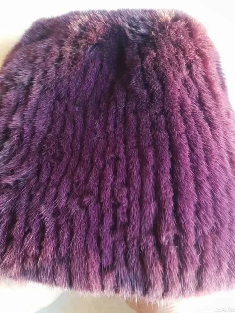 Фиолетовая меховая женская шапка с кошачьими ушками - Одежда в Тарасовка