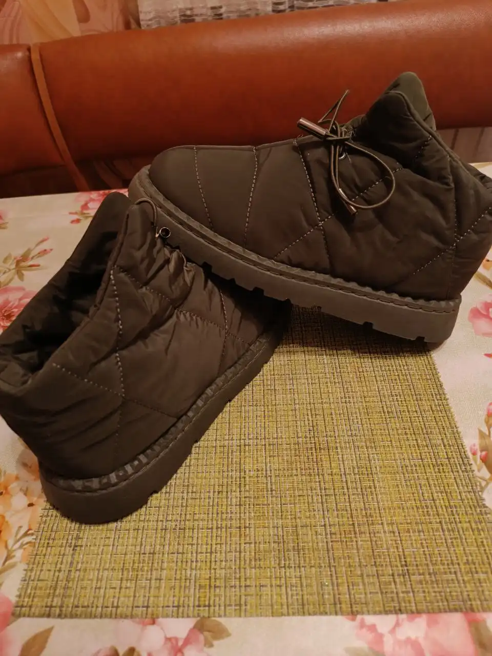 Зимние дутики темно-зеленого цвета размер 41 - Обувь (Одежда) в Монино