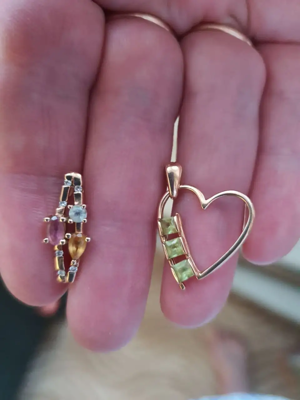 Золотые подвески 585 пробы с самоцветами и бриллиантами - Ювелирные изделия (Барахолка) в Мытищи