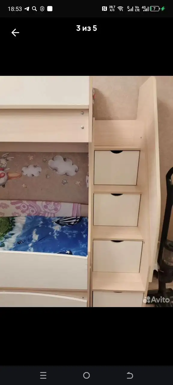 Продается детская двухъярусная кровать с матрасами - Детская мебель (Товары для детей) в Мытищи