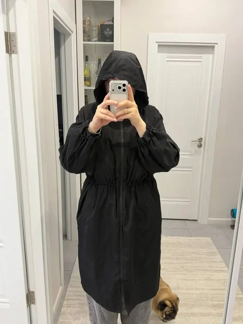 Черный плащ-дождевик Reserved L в отличном состоянии - Верхняя одежда в Медведково