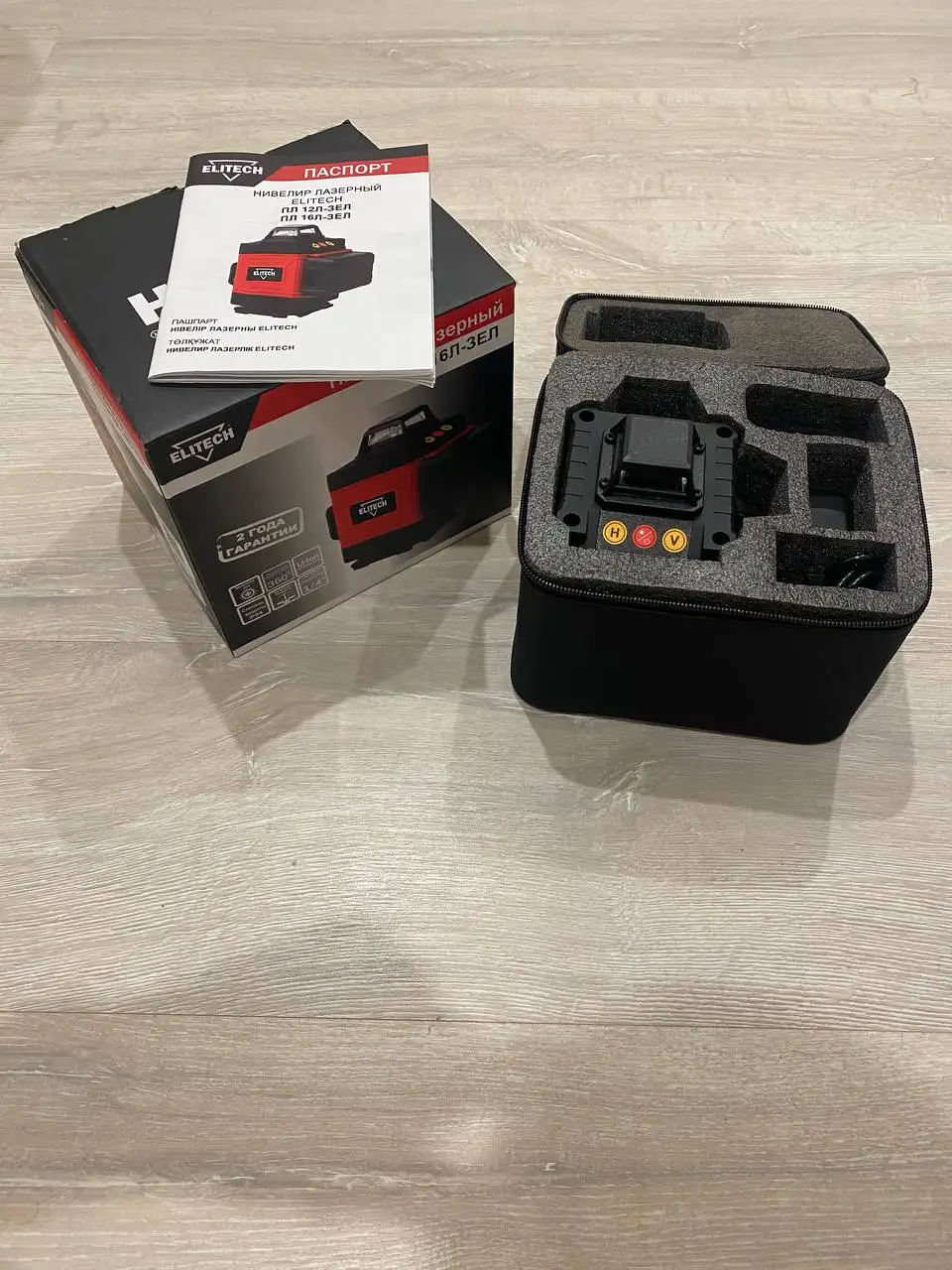 Нивелир лазерный Elitech 16Л-ЗЕЛ зеленый луч 25 м - Измерительное оборудование (Оборудование) в Мытищи