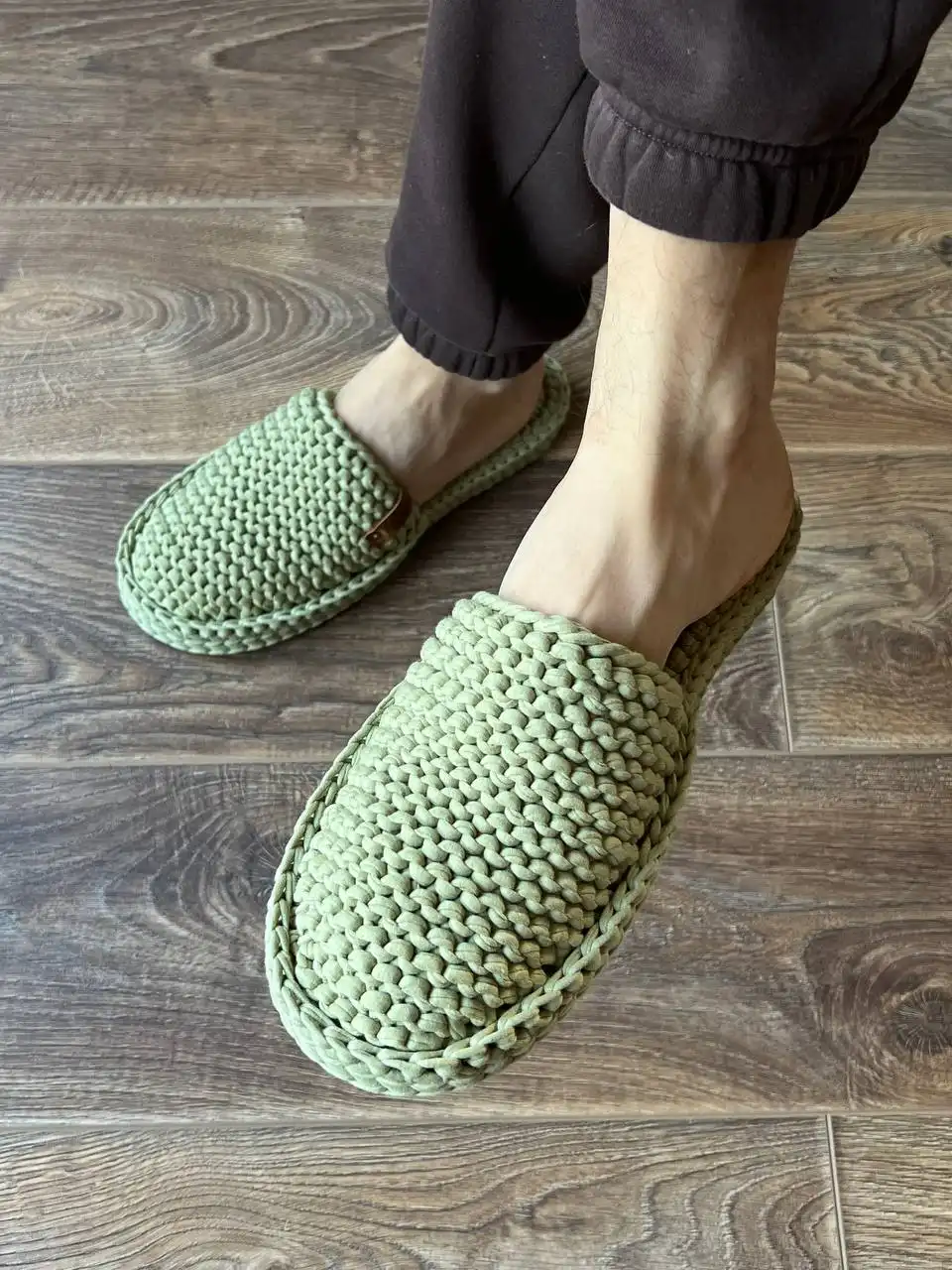 Тапочки из трикотажной пряжи ручной работы - Обувь (Одежда) в Балашиха