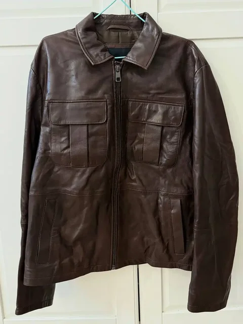 Кожаная куртка мужская коричневая - Брюки в Москва