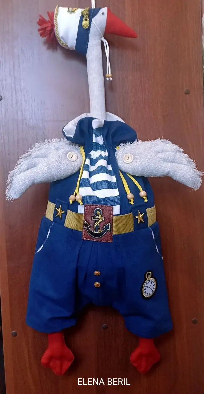 Гусь 'Моряк' - шарнирная кукла для интерьерного декора - Куклы (Хобби и отдых) в Москва
