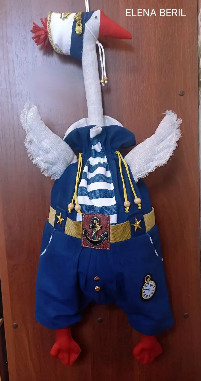 Гусь 'Моряк' - шарнирная кукла для интерьерного декора - Куклы (Хобби и отдых) в Москва