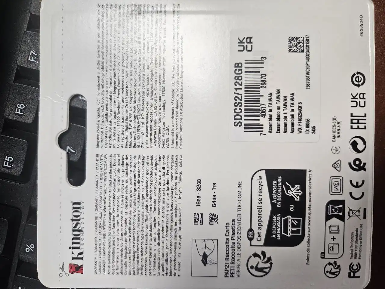 Карта памяти Kingston MicroSD 128гб