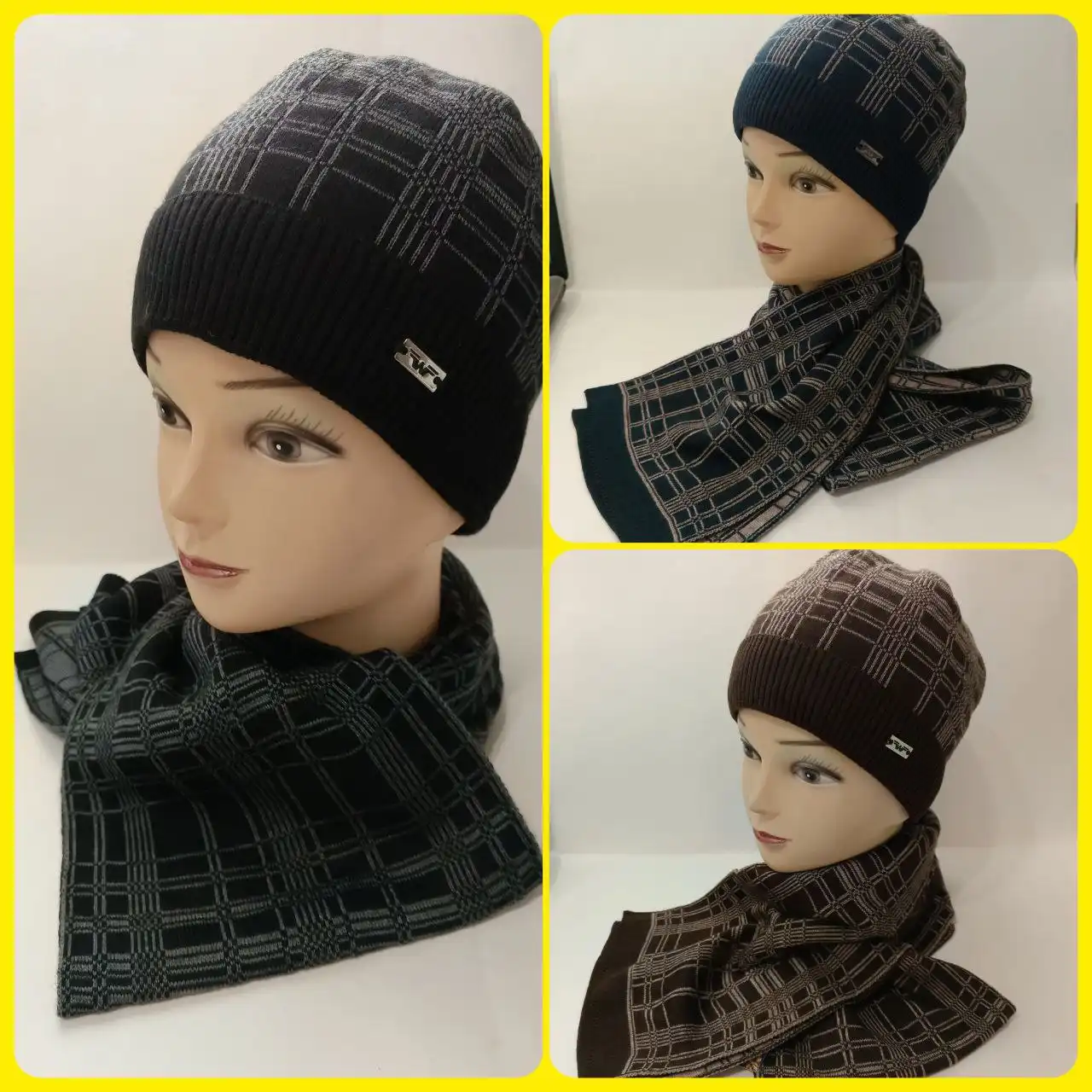 Комплект шапка и шарф из шерсти