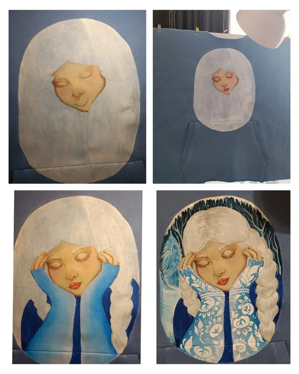 Авторская худи ручной работы с рисунком из страз и бусин - Худи (Одежда) в Владивосток