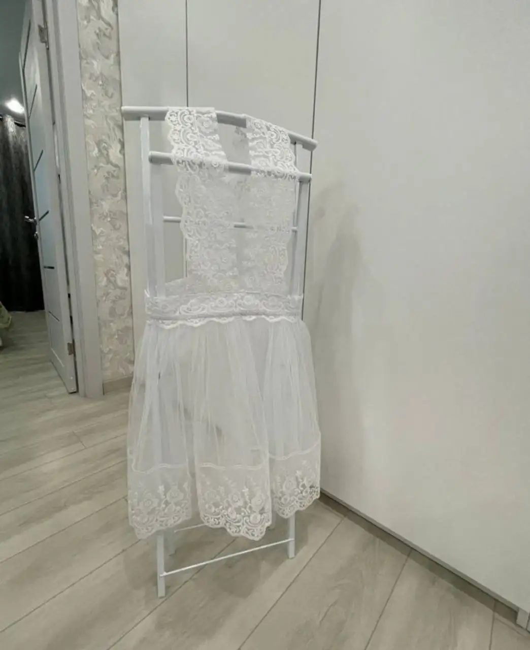 Школьный белый ажурный фартук для 9-11 классов - Школьная форма (Одежда) в Владивосток