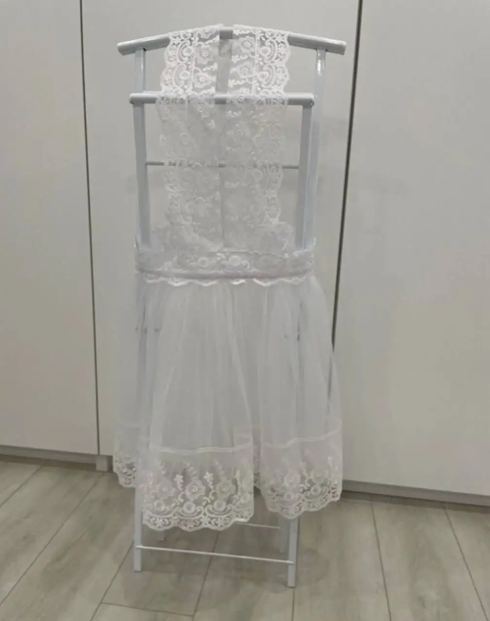 Школьный белый ажурный фартук для 9-11 классов - Школьная форма (Одежда) в Владивосток