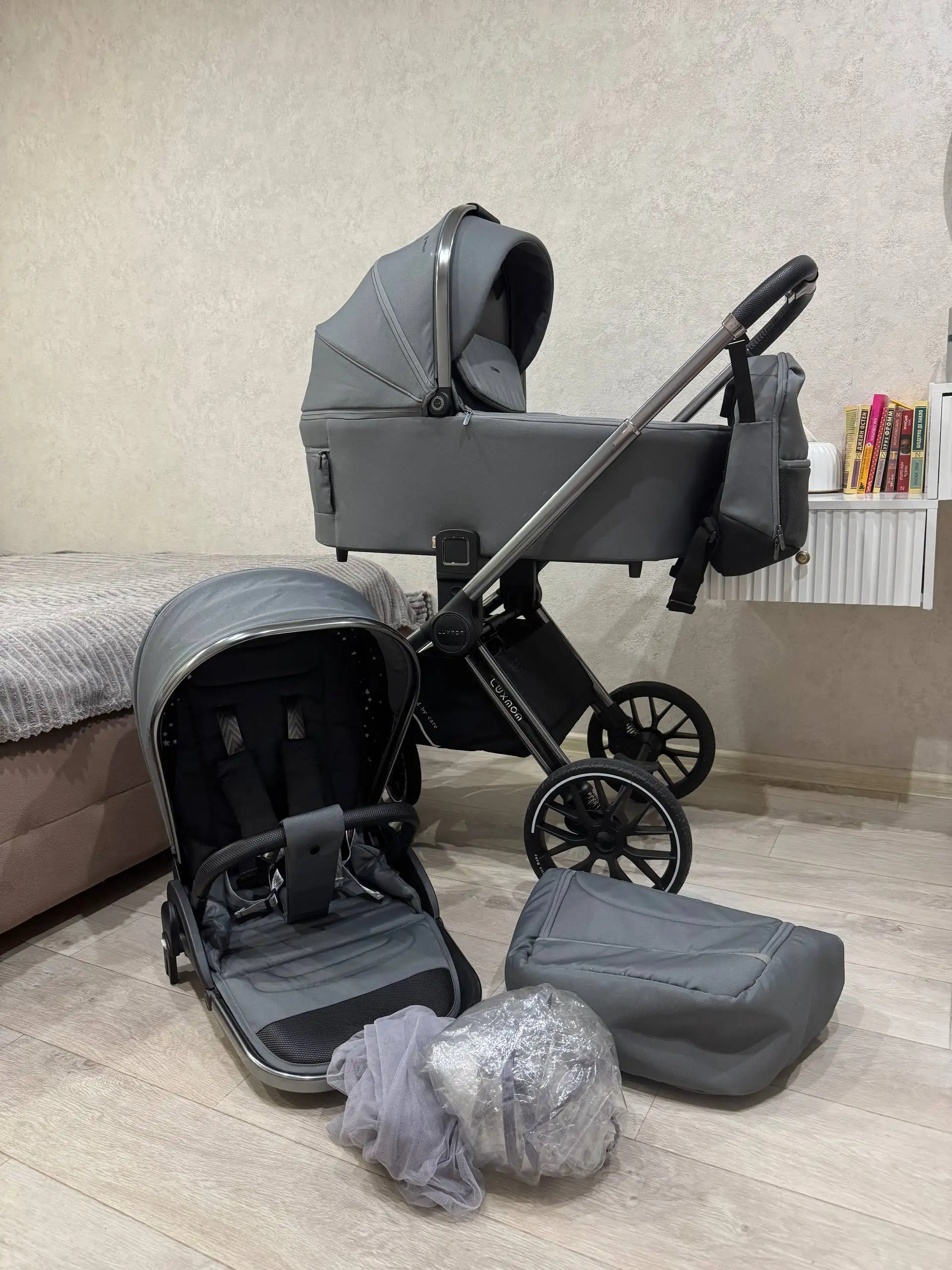 Коляска Luxmom 777 2 в 1 серая - Коляски (Товары для детей) в Владивосток