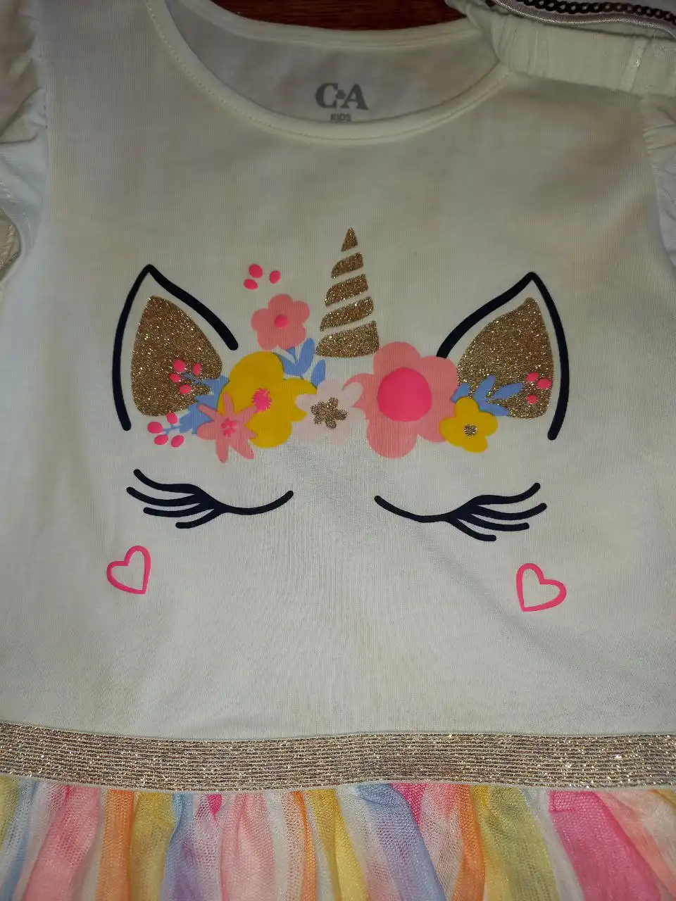 Нарядное платье C&A с маской-единорогом размер 110