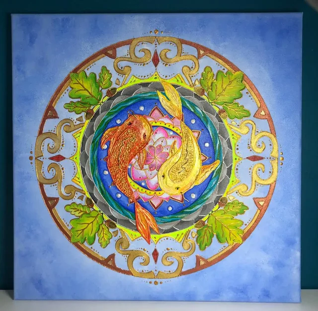 Мандала для богатства и процветания на холсте 40х40 см - Хобби и отдых в Подольск