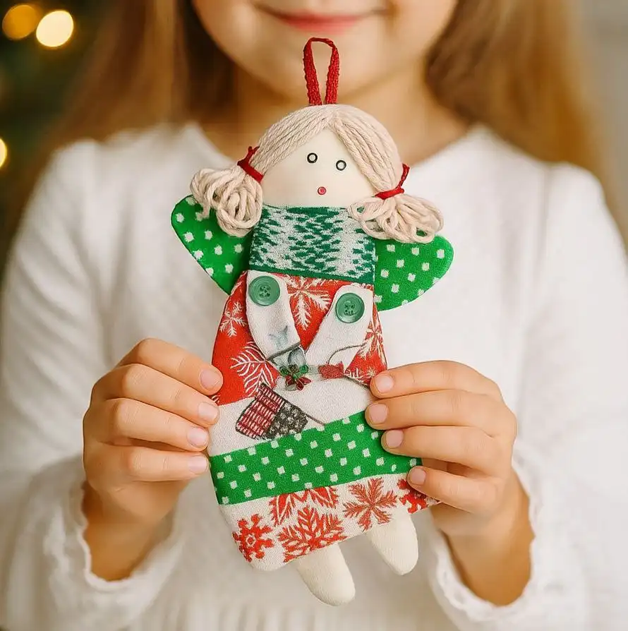 Кукла Ангел ручной работы для новогоднего декора