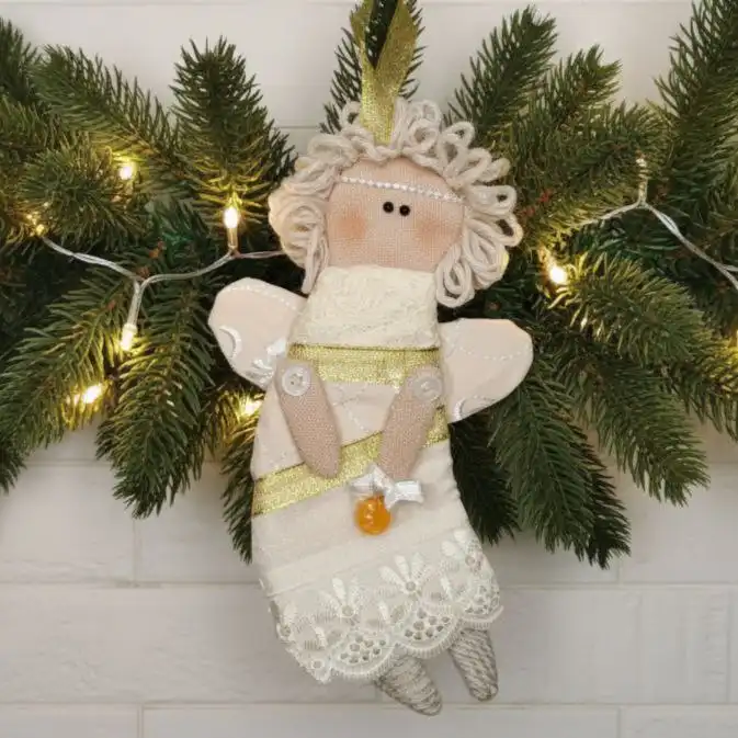 Кукла Ангел ручной работы для новогоднего декора