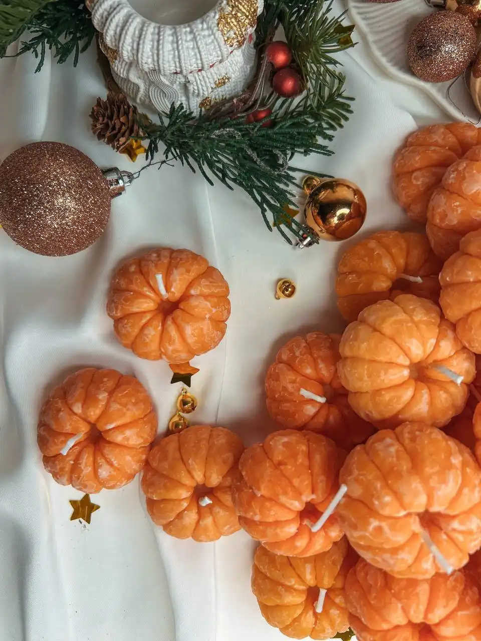 Ароматные свечи мандаринки для новогоднего настроения