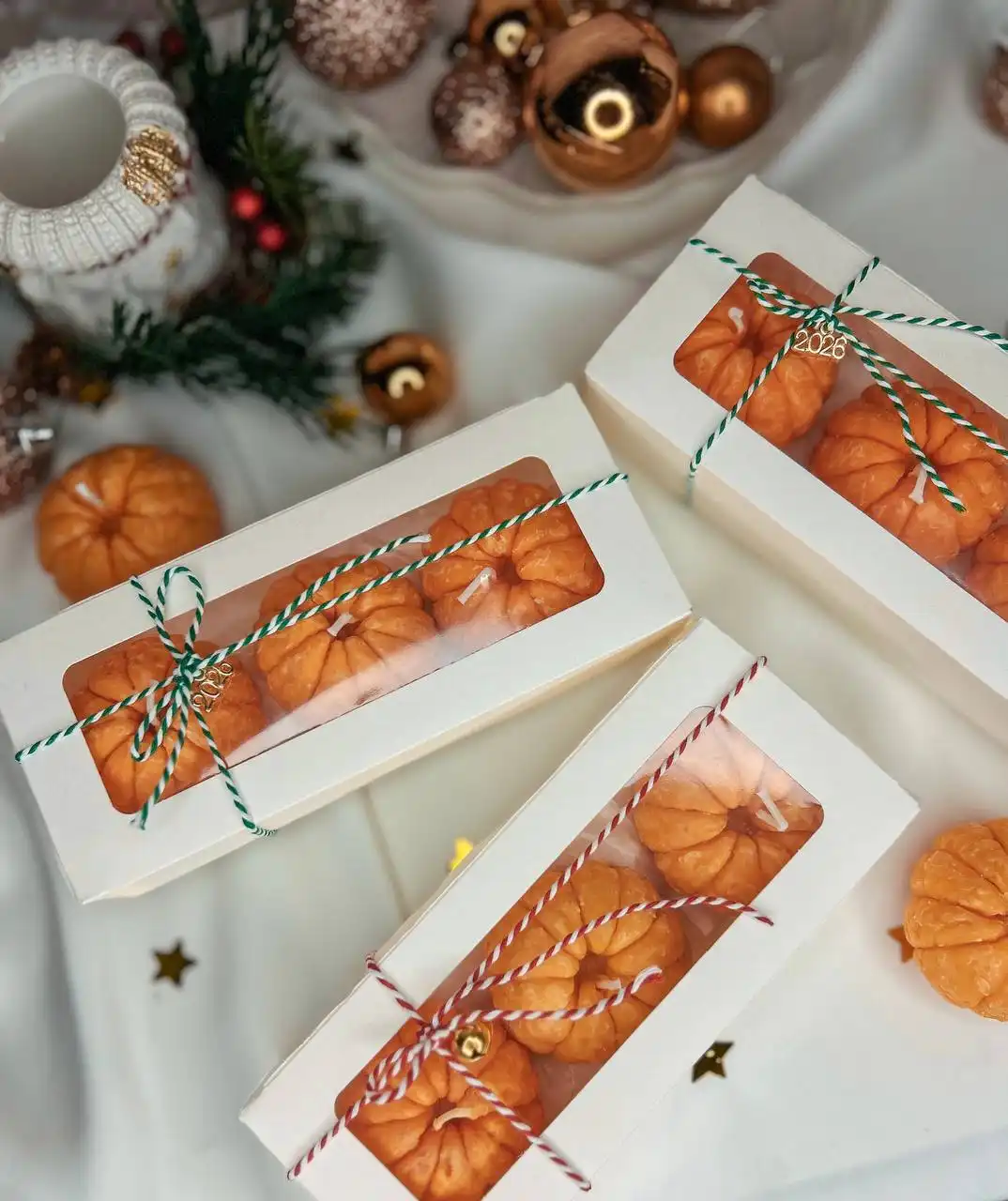 Ароматные свечи мандаринки для новогоднего настроения