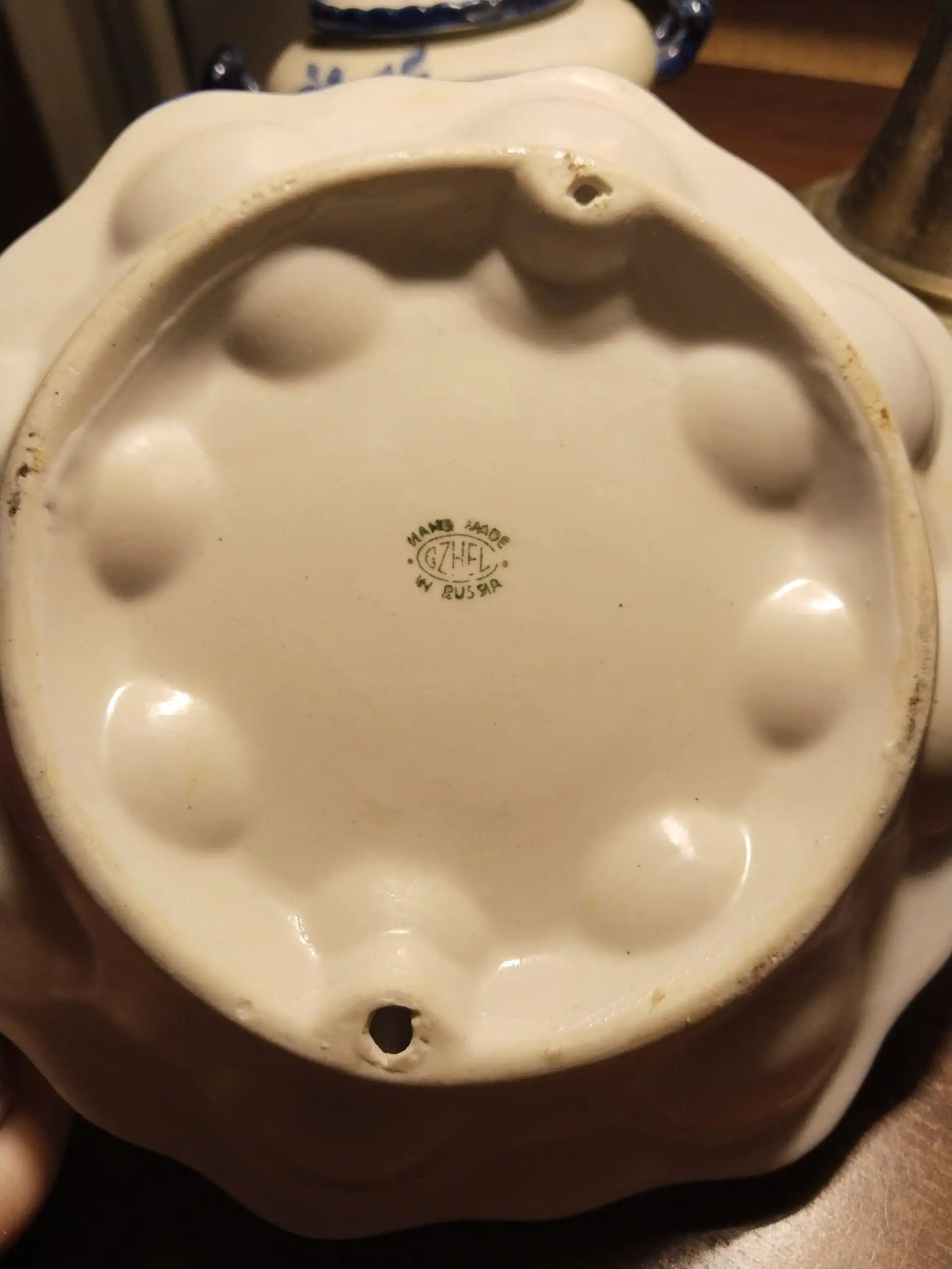 Гжелевый набор с незначительными сколами