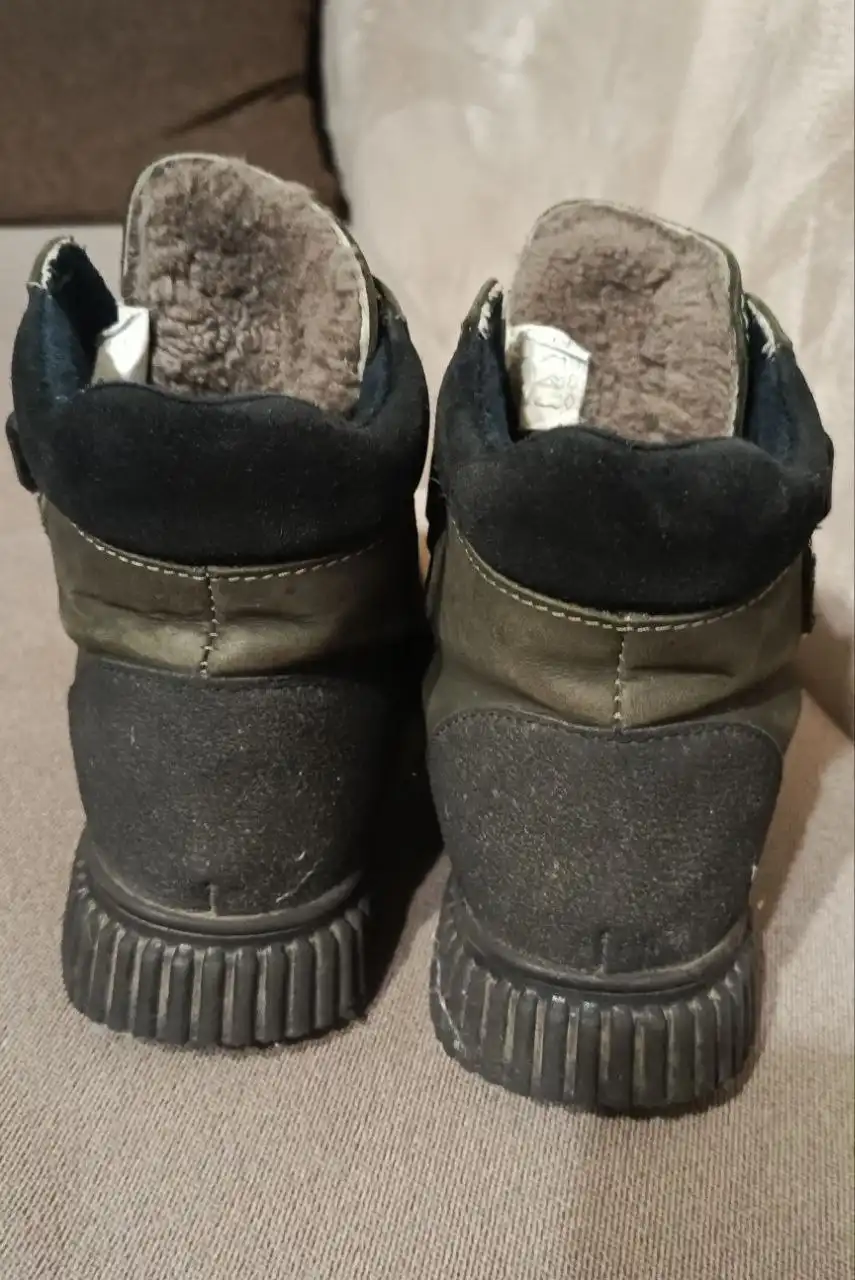 Зимние ботинки Котофей для мальчиков, размер 32, оливковые