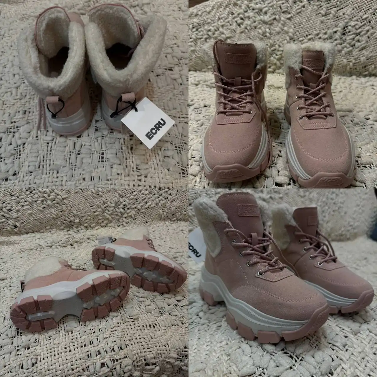 Демисезонные кроссовки Ecru с мехом пыльно-розового цвета 38 размер - Обувь (Одежда) в Новогорск