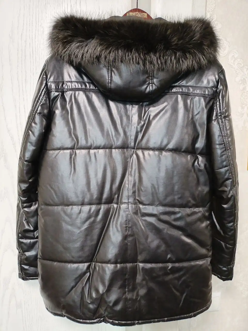 Мужская зимняя куртка из экокожи с мехом песца - Верхняя одежда (Одежда) в Химки