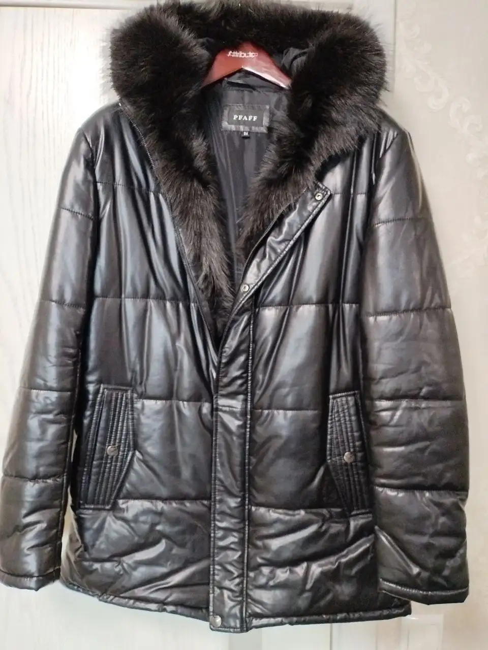 Мужская зимняя куртка из экокожи с мехом песца - Верхняя одежда (Одежда) в Химки