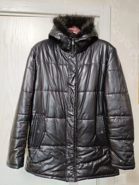 Мужская зимняя куртка из экокожи с мехом песца - Куртки в Химки