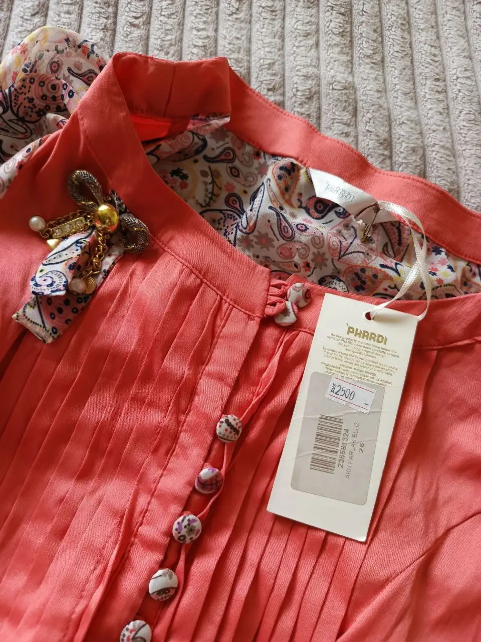 Блузка Pharrdi коралловая, размер 42/44 (S) - Одежда в Химки