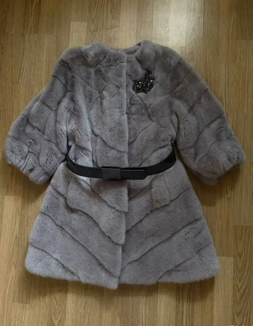 Шуба норковая Fellicci серо-сиреневого цвета - Верхняя одежда в Химки