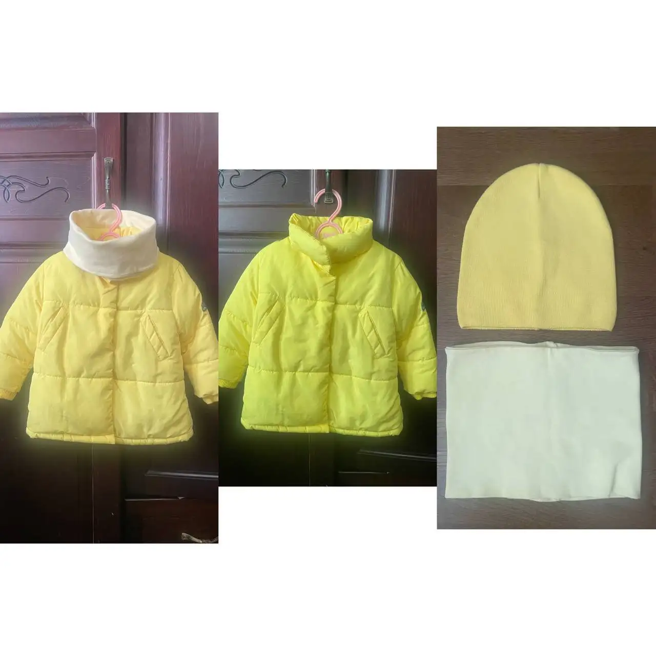 Желтая куртка весенняя с шапкой и снудом для девочки - Детская одежда (Одежда) в Химки