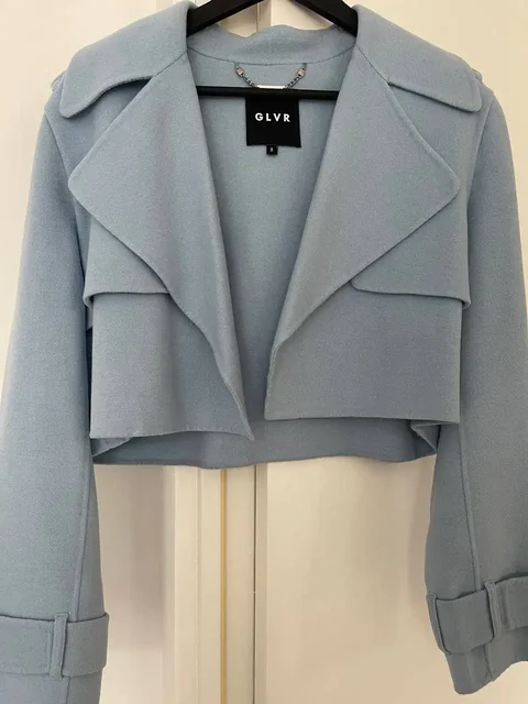 Утепленный жакет небесно-голубого цвета - Одежда в Химки