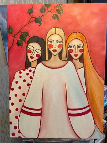 Картина "Алёнки" холст/масло - Хобби и отдых в Химки