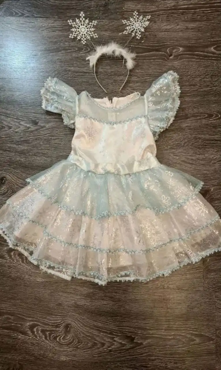 Комплект Платье снежинка и ободок