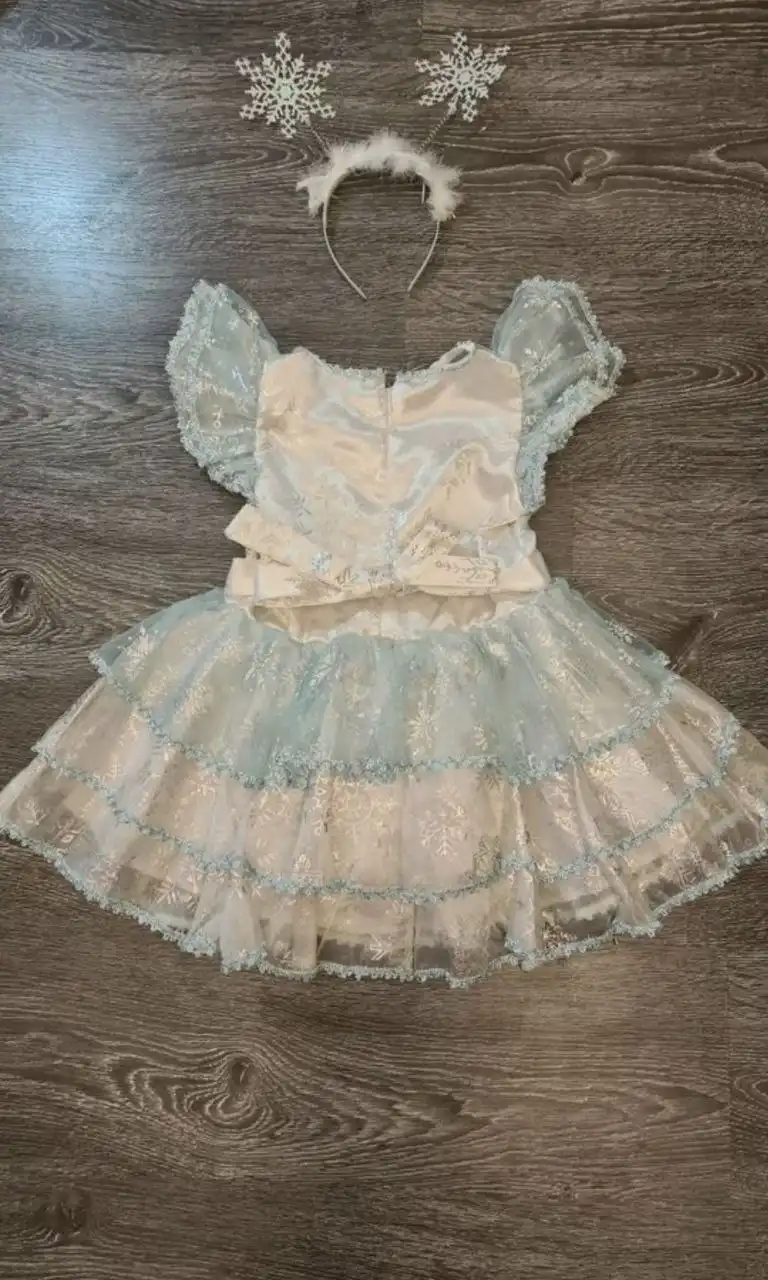 Комплект Платье снежинка и ободок