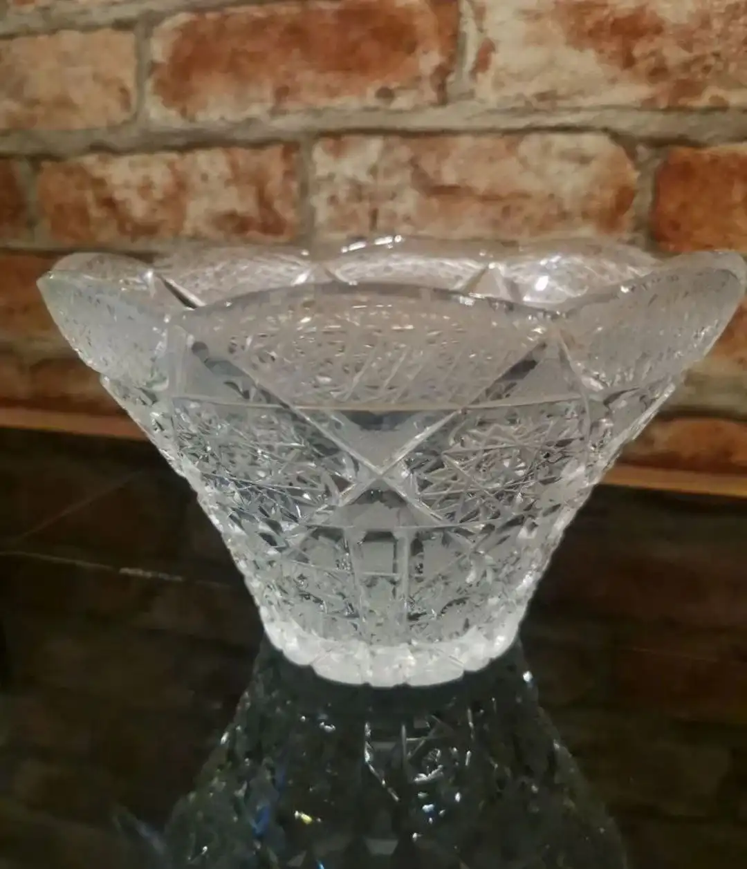 Винтажная хрустальная конфетница в виде цветка СССР